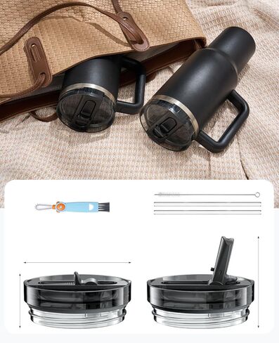 40 oz Lid Replacement for Stanley, 2 Pack Tumbler Detachable Leak Proof Flip Straw Lid Compatible with Stanley 40oz Quencher Flip Straw Tumbler, BPA-Free No Spill in Kuwait