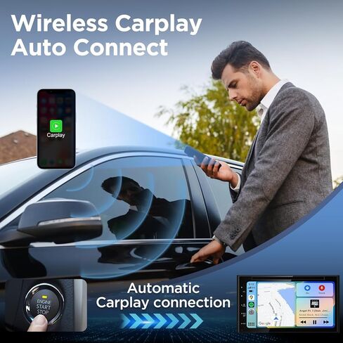 Wireless Carplay Adapter Small Car Play Dongle Mini CarPlay Wireless Adapter, Convert Wired Carplay to Wireless Carplay, Only for Apple for iPhone iOS 11+ for OEM Wired Car Model 2017+, Black in Kuwait