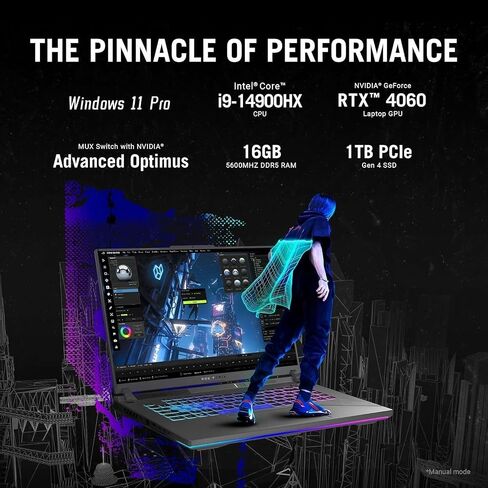 Asus Rog Strix G16 G16 Gaming Captop ، عرض 16 "240 هرتز ، ترخيص عمر المكتب ، Intel I9-14900HX ، Geforce RTX 4060 ، 64 GB DDR5 ، 4 TB SSD ، Lacklit KB ، Wi-Fi 6e ، Windows 11 Pro ، W/escersorials in Kuwait