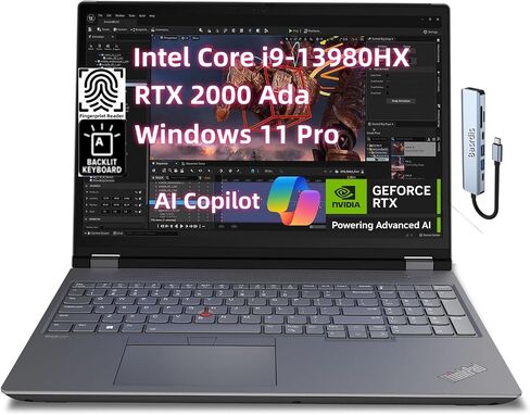 NewLenovo ThinkPad P16 Gen 2 Mobile Workstation (16" WQUXGA (3840 x 2400) Intel i9-13980HX 24 Core, 64GB DDR5 RAM 2TB SSD, NVIDI.A RTX 4000 Ada 12GB) Laptop for Engineer Designer Architect, Win 11 Pro in Saudi Arabia