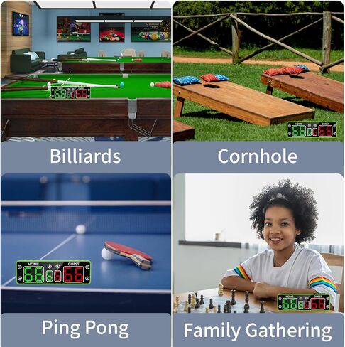 لوحة النتائج GAN XIN Cornhole، حارس نقاط Ping Pong يعمل بالبطارية مع زر شاشة اللمس والزر العلوي، لوحة النتائج الإلكترونية الرقمية LED مع الجرس، لعبة الشفلبورد/الألعاب الداخلية والرياضة (أخضر) in Kuwait