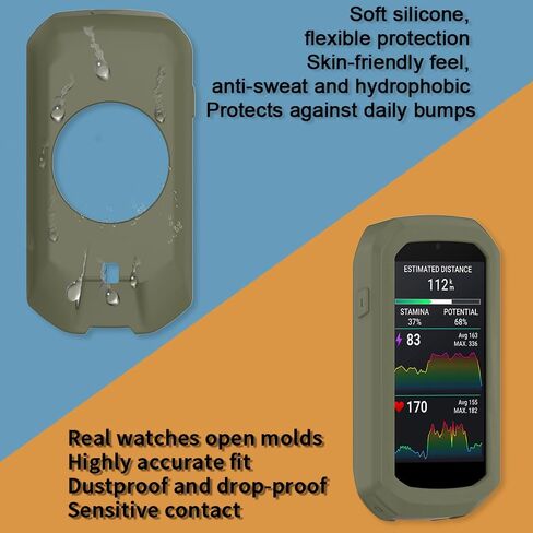 متوافق مع حالة Garmin Edge 1050 ، وغطاء حالة واقي من السيليكون- مع حماية من الدرجة العسكرية وملاءمة دقيقة (رمادية) in Kuwait
