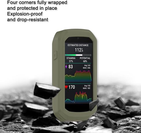 متوافق مع حالة Garmin Edge 1050 ، وغطاء حالة واقي من السيليكون- مع حماية من الدرجة العسكرية وملاءمة دقيقة (رمادية) in Kuwait