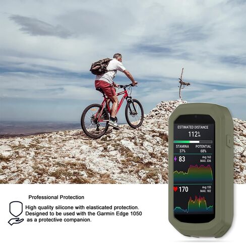 متوافق مع حالة Garmin Edge 1050 ، وغطاء حالة واقي من السيليكون- مع حماية من الدرجة العسكرية وملاءمة دقيقة (رمادية) in Kuwait