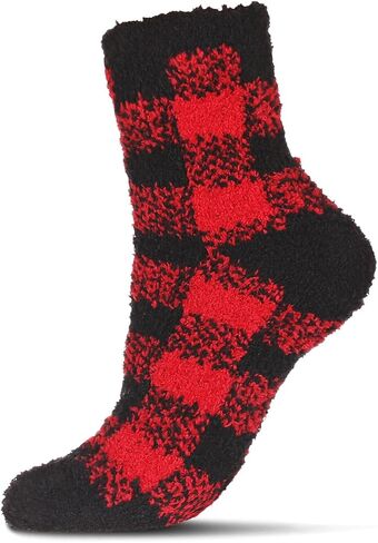 MeMoi Women's Classic Buffalo Plaid Cozy Crew Socks in Saudi Arabia