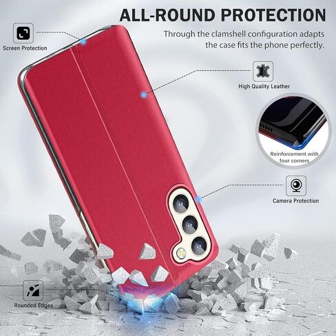 بالنسبة إلى Samsung Galaxy S25 Case ، عرض نافذة ذكية واضحة ، مع Kickstand for Samsung S25 Phone Case Flip Slim Mirror Hard Pc Leather Cover Clear Smart Window for Samsung S25 5G Case Black in Kuwait