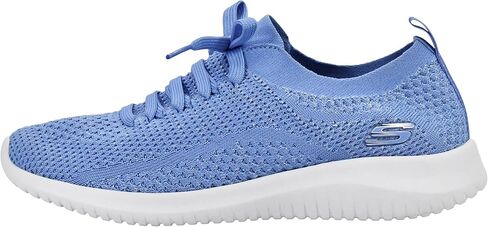 Skechers Womens Ultra Flex Salutations White/Silver Sneaker 6.5 W US in Saudi Arabia