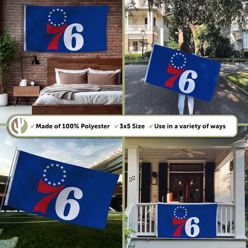 Desert Cactus Philadelphia 76ers Flag Team NBA National Basketball Association 100% Polyester Indoor Outdoor 3x5 feet Flags (Flag F) in Saudi Arabia