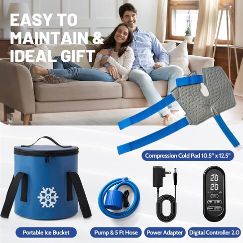 Ice Machine for Knee After Surgery 2.0, Portable Cold Therapy Machine for Knee Replacement, Ice Therapy for Post Surgery, Cryotherapy System, Ice Compression Pack Wrap for Injuries Recovery in Saudi Arabia