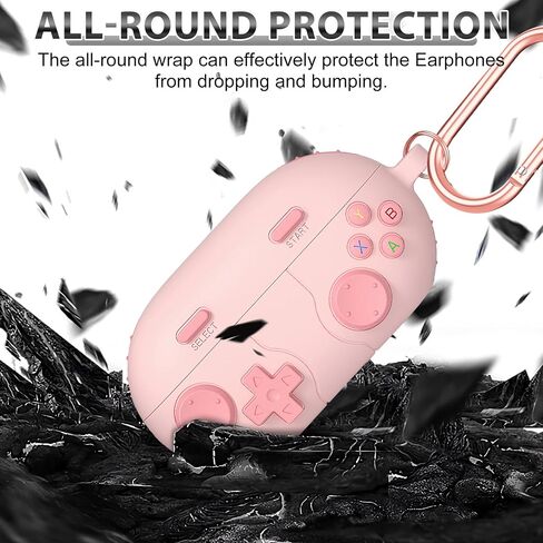 Onenine for Beats Solo Buds (2024) غطاء علبة مع طقم نظافة ، غطاء واقعي للسيليكون الناعم المتوافق مع Beats Solo Buds True Wireless Earbuds Case مع Carabiner (Pink) in Kuwait