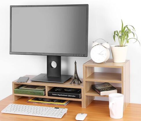 Computer Riser StandDesktop Ri Computer Laptop Riser Stand Desktop Storage 3 Layer Shelf Black Walnut The Elevate Experience Your Designed Comfort This Increases of Your with (Takura) in Saudi Arabia