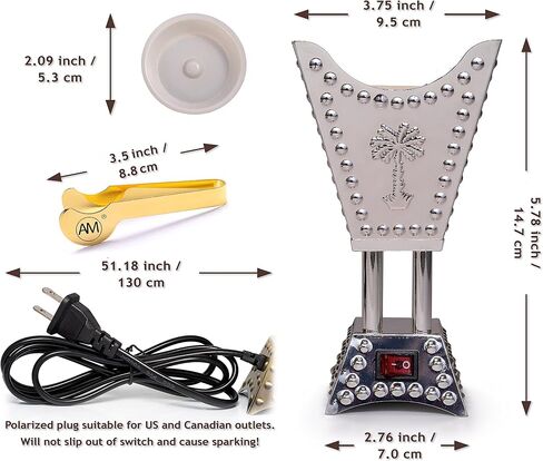 AM Attar Mist Square Metallic Arabian Motif Incense and Bakhoor, Electric Burner, Small, Bronze in Saudi Arabia
