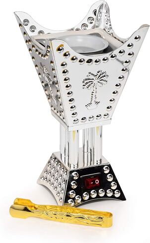 AM Attar Mist Square Metallic Arabian Motif Incense and Bakhoor, Electric Burner, Small, Bronze in Saudi Arabia