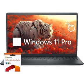 Dell Touchscreen 15.6" Inspiron 15 Business Laptop Computer, Windows 11 Pro 64GB RAM 2TB SSD, Intel Core i5-1235U Processor, FHD LED Display, Microsoft Office Lifetime Suite, Carbon Black