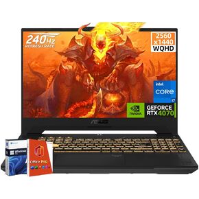 ASUS TUF F17 Gaming Laptop, NVIDIA RTX 4070, Intel i7-13620H(Up to 4.9GHz), 17.3 WQHD 2K 240Hz Display, 64 GB DDR5, 8 TB SSD, Windows 11 Pro, Office Pro Lifetime, FX707VI-NS74