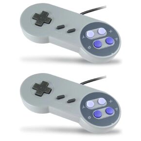 2025 New Pair of Wired Super USB Controller Gamepad Joysticks Classic Joypad for Nintendo SNES Games Windows PC MAC Computer