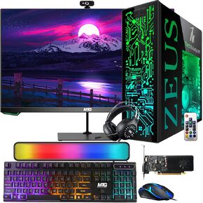 TechMagnet Gaming Desktop PC, Intel i5 4th Gen, Zeus Pro 4, GT 1030, 16GB RAM ARGB, 256GB SSD + 2TB HDD, 22 Inch Monitor, RGB Front Panel 385 Patterns, RGB Kit, Windows 11 Pro (Renewed)
