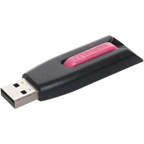 Verbatim 16GB USB 3.0 Store 'n' Go V3 Flash Drive - Cap-Less & PC/Mac Compatible - Pink