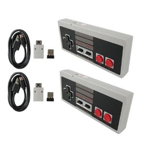 USonline911 2025 New Pair of Wireless Game Controller for NES/SNES Classic Mini Edition, 2.4G Wireless Rechargeable Gamepad, Compatible with Nintendo NES/SNES Classic Console Game System