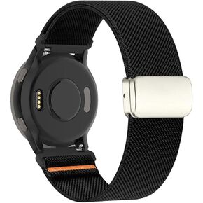 Magnetic Nylon Band Compatible With Garmin Vivoactive 5/Vivoactive 6/Vivoactive 3 Watch Bands, Quick Release Stretchy Strap Replacement for Garmin Venu Sq/Forerunner 55/165/245/645