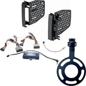 Double DIN Radio Dash Kit Jeep Wrangler JK (2007-2017) Radio Replacement Kit with Interface Harness, Antenna Adapter, Steering Wheel Control with HD Reverse Camera Kit for Wranglers