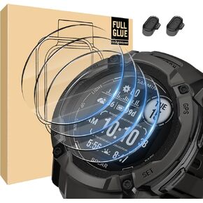4 Pack Designed for Garmin instinct 2X Solar Tactical Tempered Glass Screen Protector,2.5D Round Edge,High Definition Anti-Scratch Bubble Free