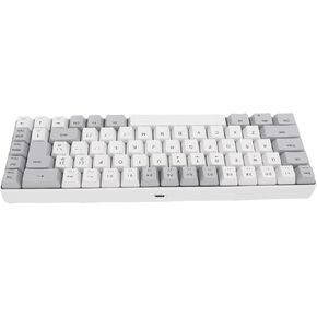 60 Percent Keyboard, RGB Backlit Wired Gaming Keyboard with 25 Anti Ghosting Keys, 12 Multimedia Keys, Comfortable Typing, Compact Ergonomic Keyboard for Gaming, Business (Gray White Color