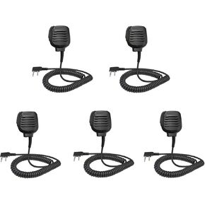 5 Pack KMC-45D KMC-45 Heavy Duty Military Spec Speaker Microphone with Earpiece Jack Compatible for NX220 NX240 NX340 NX-1200 NX-1300 TK-208 TK-240 TK-250 TK-255 TK-260 TK-270 TK-278 Radio KMC-21