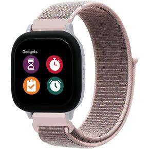 فرقة استبدال الأطفال متوافقة مع Gabb Watch 3 2 1/Verizon Gizmo Watch 3 2 1/T Watch Mobile Syncup Watch ، حزام معصم صغير الحجم من النايلون بحجم 20 مم للأولاد