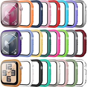 24 Pack Case for Apple Watch Series 10 42mm with Tempered Glass Screen Protector, Shockproof Hard PC Scratch Resistant Bumper Protective Cover Compatible with iWatch S10 42mm