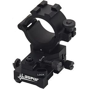 Windage Elevation Adjustable Picatinny Weaver Rail Mount and Barrel clamp Adaptor hold with 1" inch 30mm Ring for Weapon Rifle Gun Tactical Laser LED Flashlight Light Illuminator Scope Optic Torch
