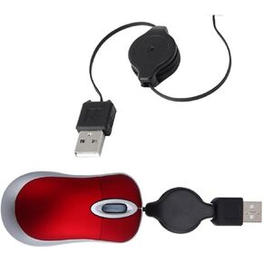 2 Pack Retractable Mini Mouse Wired Optical Mouse Ergonomic Design for Notebook