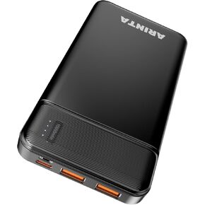Power Bank Portable Charger 10000mAh PD 22.5W, Ultra Slim Battery Pack with USB-C Input/Output, Compatible for iPhone 16 15 14 13 12, Galaxy S24 23 22 21, Tablets., etc. (Black)