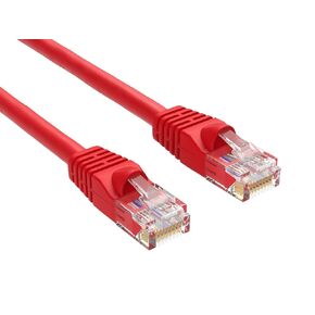 Cat 6 550 MHz UTP Snagless Ethernet Cable, Network Patch Cord (Red, 0.5 ft)