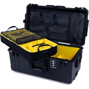 Black Pelican 1626 Air case. Comes with padded dividers and mesh lid organizer.