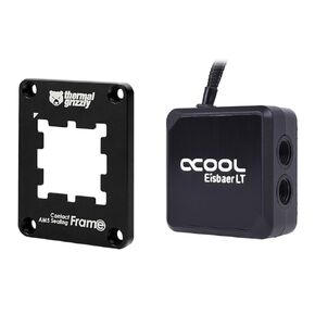 Alphacool Eisbaer LT (Solo) CPU Water Block and Pump and Thermal Grizzly AM5 Contact Sealing Frame Bundle, Black
