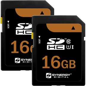 Synergy Digital 16GB Secure Digital SDHC UHS-I Memory Cards, Compatible with Nikon Coolpix S3300 Digital Camera - Class 10, U1, 95MB/s, 300 Series - Pack of 2