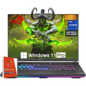 ASUS ROG Strix G16 Gaming Laptop, NVIDIA RTX 4060, Intel i9-14900HX, 16" ROG Nebula 16:10 QHD 240Hz, WiFi 6E, BT 5.3, 64 GB DDR5, 4 TB SSD, Windows 11 Pro, Office Pro Lifetime