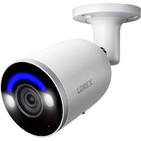Lorex 4K IP 8MP PoE Add-On Bullet Outdoor/Indoor Security Camera - Smart Security Lighting, Smart Motion Detection, Deterrence Siren & Lights, Color Night Vision, 2-Way Talk, IP67 (NO Cable Included)