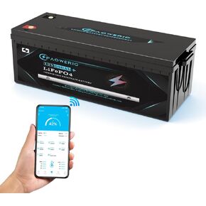 12V 600Ah LiFePO4 Battery with Smart 300A BMS, Max. 3840W Power, 10000+ Cycles, 10-Year Lifespan, Compact Lithium Iron Phosphate Battery for Solar, RV, Home Energy Storage, Boats, Off-Grid