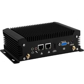 Fanless Industrial Mini PC, Core i5 10210U Embedded Box Computer, Rugged Win 11 Linux Home Server, Barebone NO RAM NO SSD, 4K HD, 2 x Gigabit LAN, 2 x COM, 8USB Port, WiFi, BT
