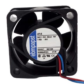414 ebmpapst 24V 40mm Fan - 1W 1.6W 404020mm 2-Wire Cooling Fan