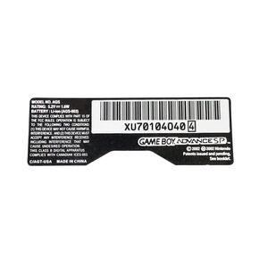 Game Boy Advance SP [GBA SP] AGS Model Sticker