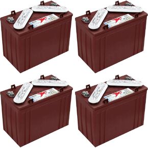 Trojan T-1275 12V Flooded Lead Acid Battery, 150Ah 20-Hr Rate - Set of 4