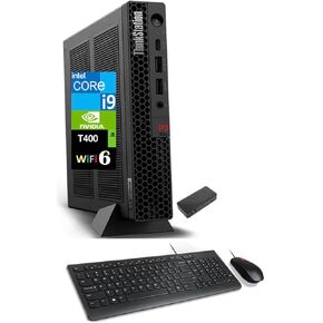 Lenovo ThinkStation Workstation Mini Desktop (Intel i9-14900, T400 4GB, 64GB DDR5, 2TB PCIe SSD, WiFi 6, Bluetooth 5.3, 300W PSU, RJ-45, 1x DP; 3X mDP, HDMI, Win 11 Pro) w/USB-C Dock