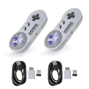 2pcs/Lot 2025 New 2.4 GHz Wireless USB Controller Compatible with Super Famicom Games USB Classic Controller Joypad Joystick for Windows