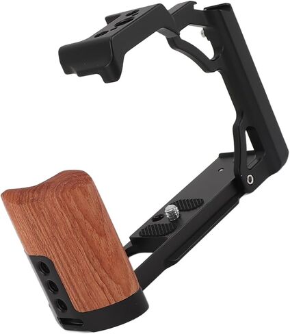قفص الكاميرا المعدنية المقبض الخشبي ، ZFC anodized andi slip سهلة التثبيت قفص كاميرا فيديو مع الكاميرا مع قفص الكاميرا الخشبية لـ ZFC (أسود) in Saudi Arabia