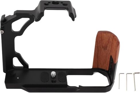 قفص الكاميرا المعدنية المقبض الخشبي ، ZFC anodized andi slip سهلة التثبيت قفص كاميرا فيديو مع الكاميرا مع قفص الكاميرا الخشبية لـ ZFC (أسود) in Saudi Arabia