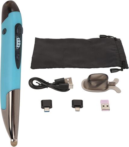aqxreight Pen Mouse Rechargeable Luminous Silent Computers Small Portable 2.4g Mode Pen Mouse for PC Laptop Blue (#5) in Saudi Arabia