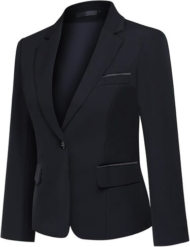 YUNCLOS Women's 2 Piece Office Lady Business Suit Set Slim Fit Blazer Pant, X-Large, Black in Kuwait
